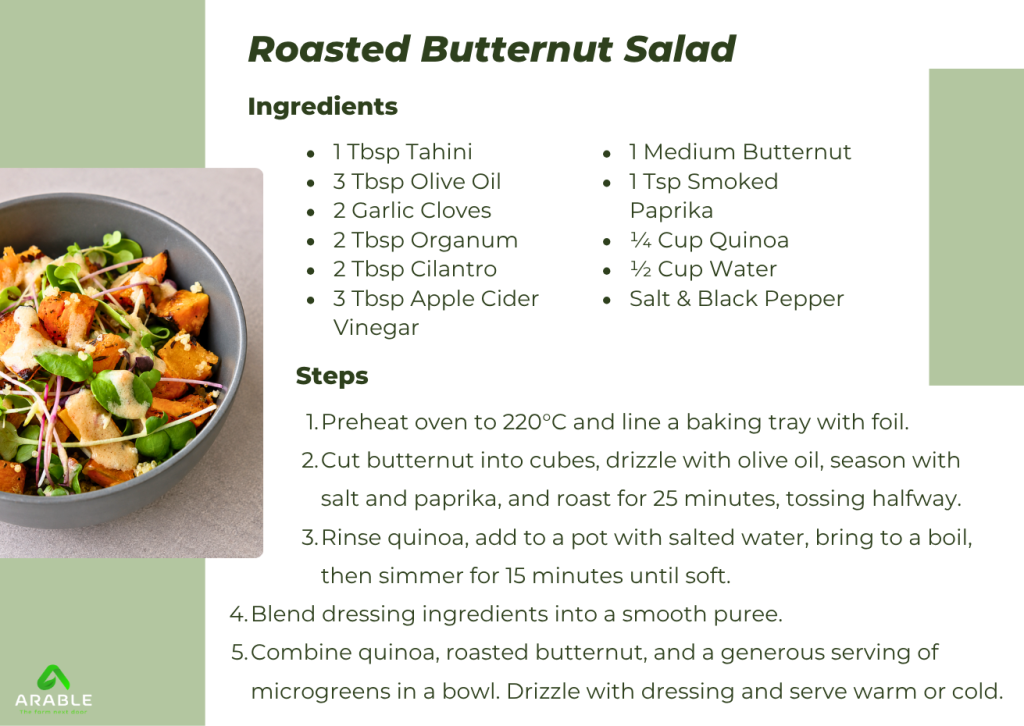 Roasted Butternut with Superfood Salad Mix
