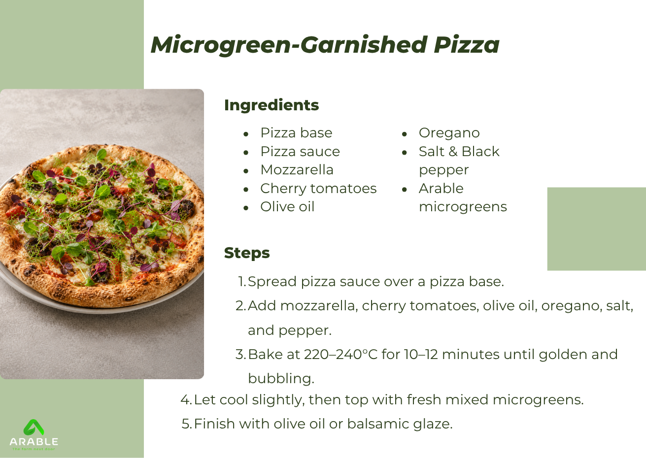 Pizza with microgreens