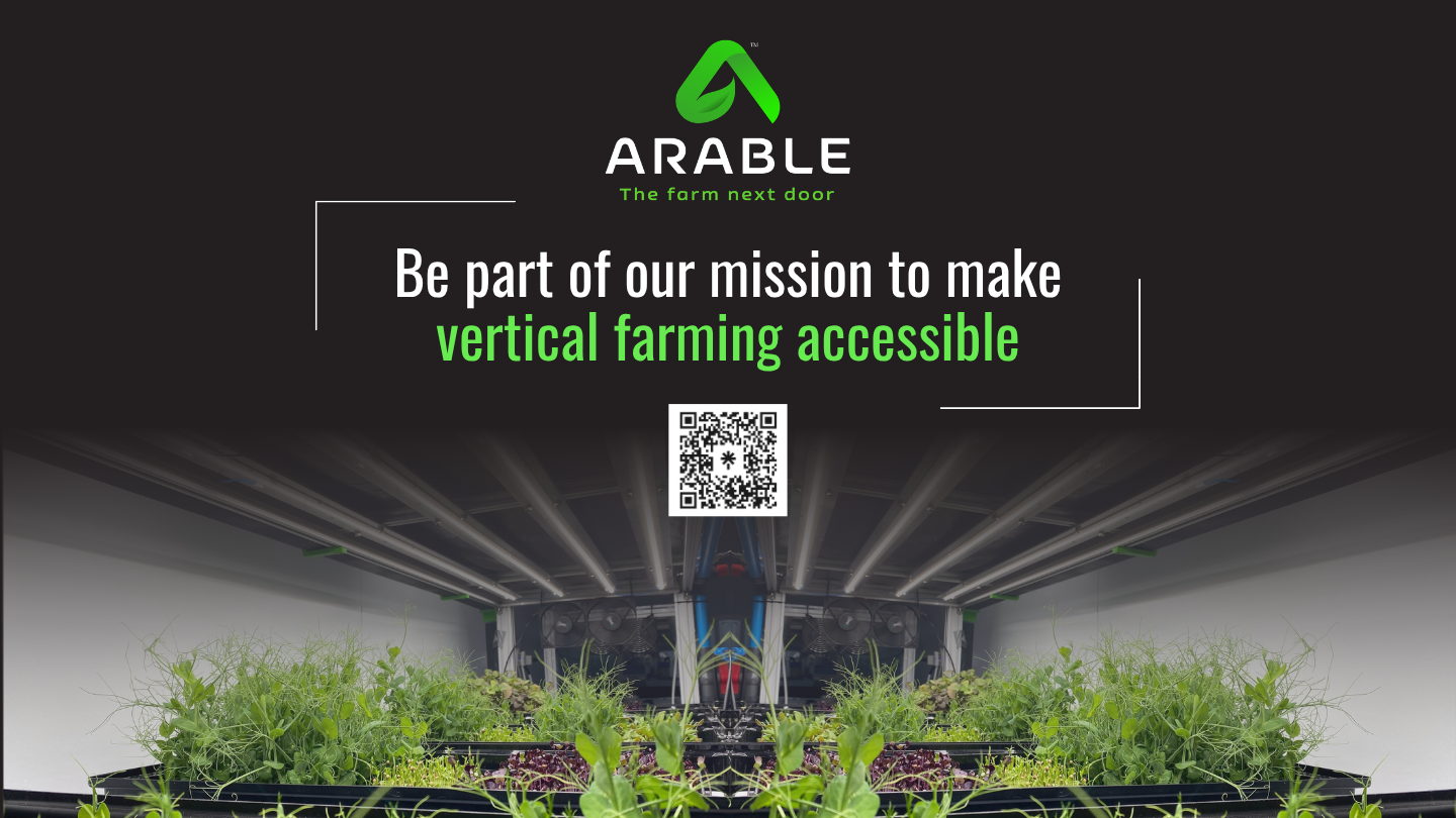 Be part of arable's mission to make vertical farming accessible
